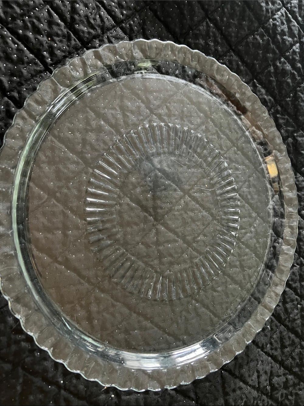 Vintage Arcoroc France Clear Glass Cake / Cheese Serving Platter 12.5”